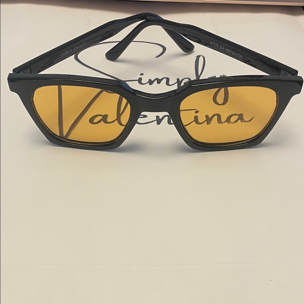Valentina Black Sunglasses with Amber Lenses